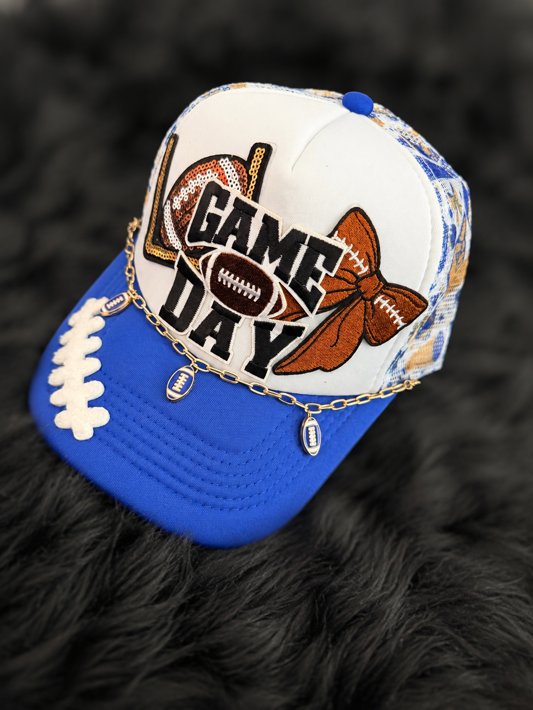 Blue Football Trucker Hat