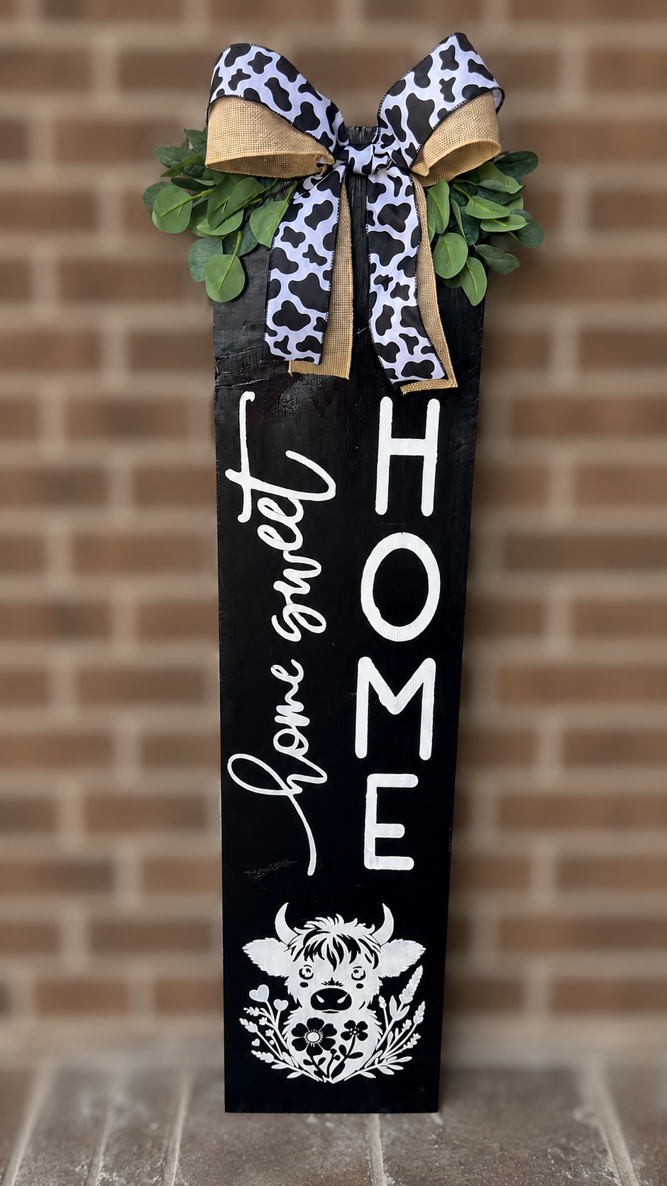 Cow Print Porch Sign