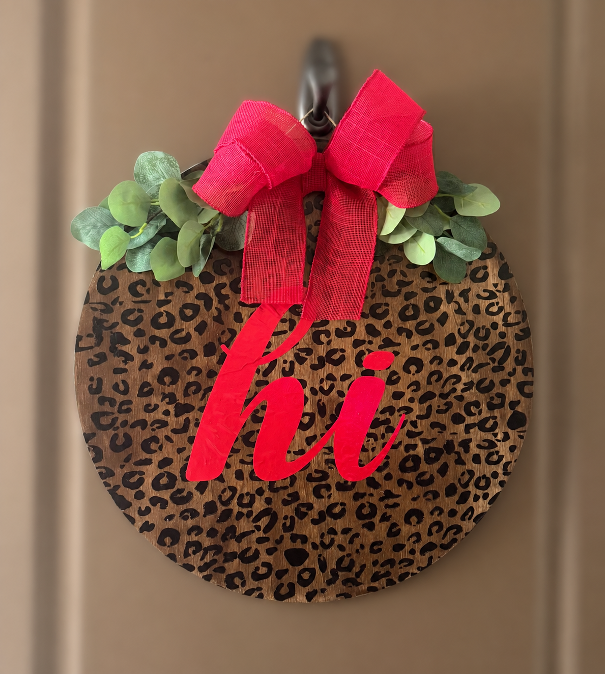 Leopard Print “hi” Wood